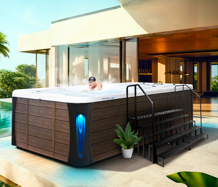 Calspas hot tub being used in a family setting - Mountain View